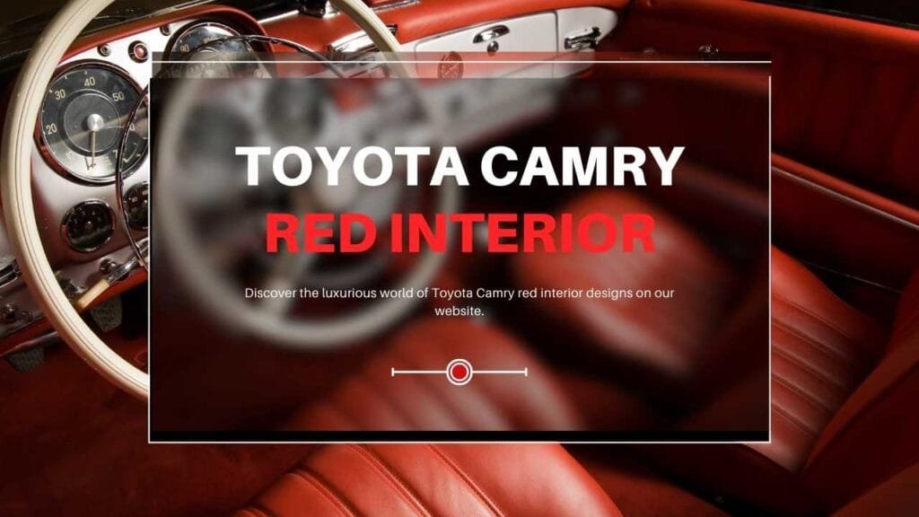 toyota camry red interior