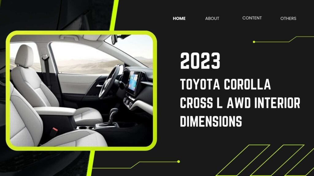 2023 Toyota Corolla Cross L AWD Interior Dimensions